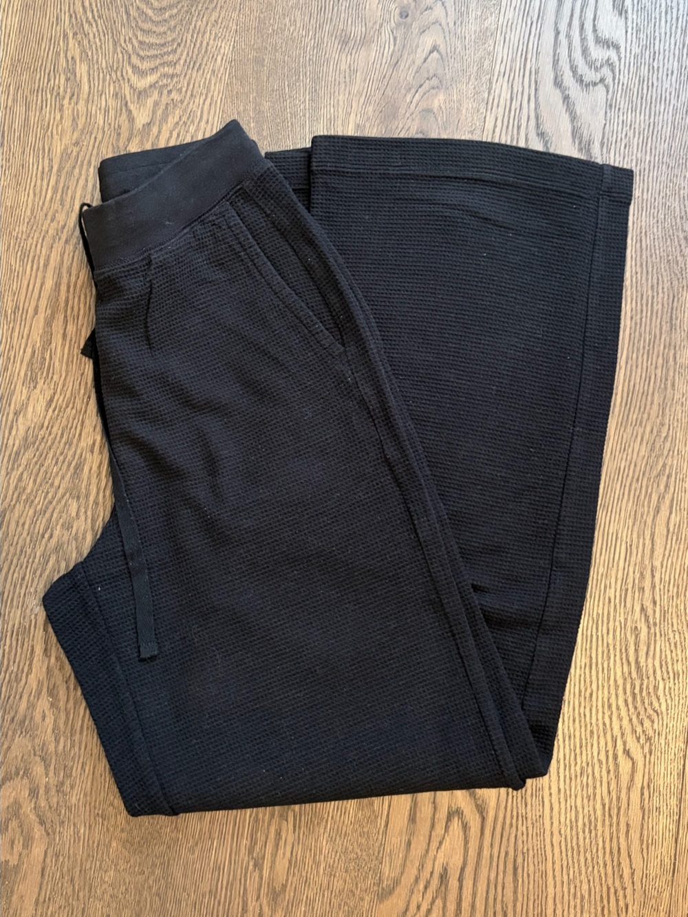 Uniqlo Black Wide-Leg Knit Pants